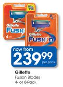 Gillette Fusion Blades 4 Or 8 Pack-Per Pack 