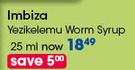 Imbiza Yezikelemu Worm Syrup-25ml Each