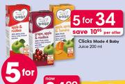 Clicks Made 4 Baby Juice-5 x 200ml