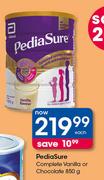 Pediasure Complete Vanilla Or Chocolate-850g Each