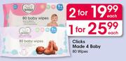 Clicks Made 4 Baby 80 Wipes-Each