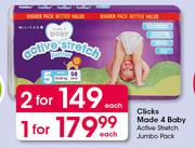 Clicks Made 4 Baby Active Stretch Jumbo Pack-Each