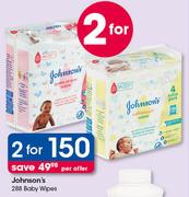 Johnson's 288 Baby Wipes-For 2