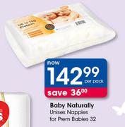 Baby Naturally Unisex Nappies For Prem Babies-Per Pack