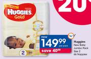Huggies New baby Jumbo Pack Size 2 66 Nappies-Per pack