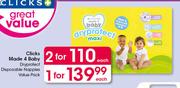 Clicks Made 4 Baby Dryprotect Disposable Nappies Value Pack-Each