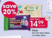 Clicks My Earth Baby Wipes Or Toddler Wipes-Per Pack