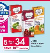 Clicks Made 4 Baby Juice-5 x 200ml