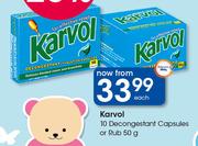 Karvol 10 Decongestant Capsules Or Rub-50g Each