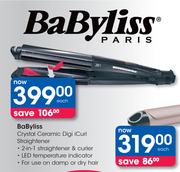 BaByliss Crystal Ceramic Digi iCurl Straightener-Each