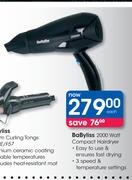 BaByliss 2000 Watt Compact Hairdryer-Each