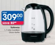 Safeway 1.7Ltr Cordless Glass Kettle-Each