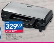 Kambrook 2 Slice Stainless Steel Sandwich Maker-Each