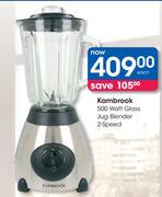 Kambrook 500 Watt Glass Jug Blender 2 Speed-Each