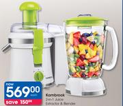 Kambrook 2 In 1 Juice Extractor & Blender-Each