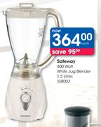 Safeway 1.5Ltr 400 Watt White Jug Blender SJB002-Each