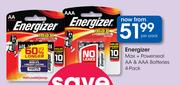 Energizer Max + Powerseal AA & AAA Batteries 4 Pack-Per Pack