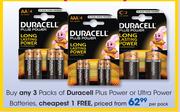 Duracell Plus Power Or Ultra Power Batteries-Per Pack