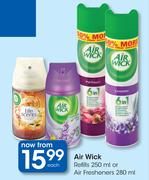 Air Wick Refills-250ml Or Air Freshener-280ml Each
