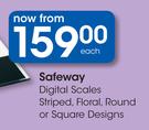 Safeway Digital Scales Striped/Floral/Round Or Square Designs-Each