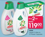 Ariel Liquid-2Ltr Or 21 Power Capsules-Per Offer