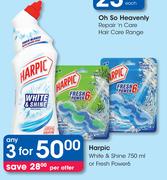 Harpic White & Shine-750ml Or Fresh Power6-For 3 