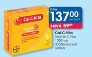 Cal-C-Vita Vitamin C Plus 1000mg-30 Effervescent Tablets Per Pack