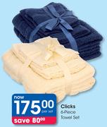Clicks 6-Piece Towel Set-Per Set