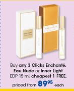 Clicks Enchante Eau Nude Or Inner Light EDP-15ml Each