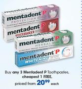 Mentadent P Toothpastes-Each