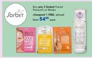 Sorbet Facial Products Or Masks-Each