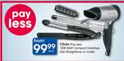 Clicks Pay Less 1200 Watt Compact Hairdryer, Hair Straightener Or Curler-Each