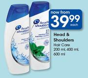 Head & Shoulders Hair Care 200ml, 400ml, 600ml-Each