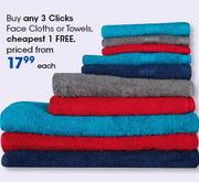 Clicks Face Cloths Or Towels-Each
