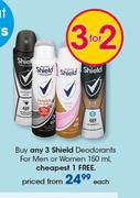 Shield Deodorants For Men Or Women-150ml Each