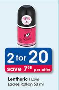 Lentheric I Love Ladies Roll On-2 x 50ml
