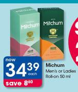 Mitchum Men's Or Ladies Roll On-50ml Each