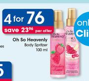 Oh So Heavenly Body Spritzer-4 x 100ml