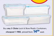 Clicks Lock & Store Plastic Containers-Each