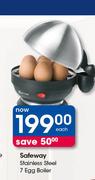 Safeway Stainless Steel 7 Egg Boiler-Each