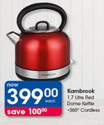 Kambrook 1.7 Litre Red Dome Kettle
