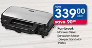 Kambrook Stainless Steel Sandwich Maker-Each
