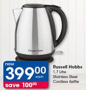 Russell Hobbs 1.7 Litre Stainless Steel Cordless Kettle-Each