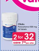 Clicks Paracetamol 500 mg 24 Tablets-For 2