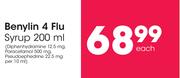 Benylin 4 Flu Syrup-200ml Each