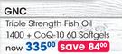 GNC Triple Strength Fish Oil 1400 + CoQ-10 60 Softgels-Per Pack