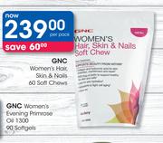 GNC Women's Hair, Skin & Nails 60 Soft Chews-Per Pack