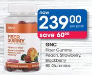 GNC Fiber Gummy Peach, Strawberry, Blackberry 80 Gummies-Per Pack