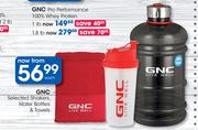 GNC Selected Shakers, Water Bottles & Towels-Each