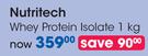 Nutritech Whey Protein Isolate-1Kg Per Pack